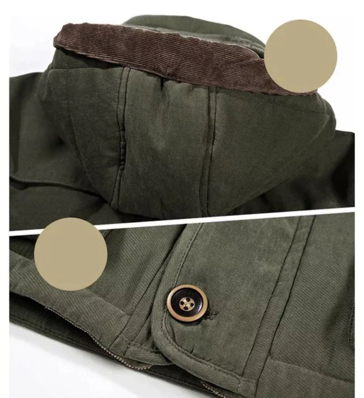 Men's Winter Parka Jacket Military Style Fleece Lined Hooded Coat Size M