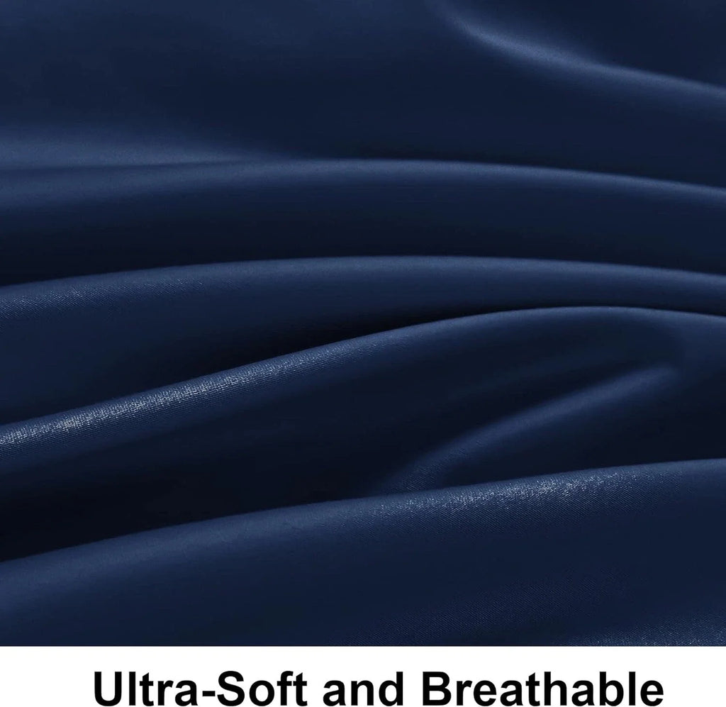 Single Fitted Sheet Egyptian Cotton 90x190+30cm 100% Breathable Navy NTBA