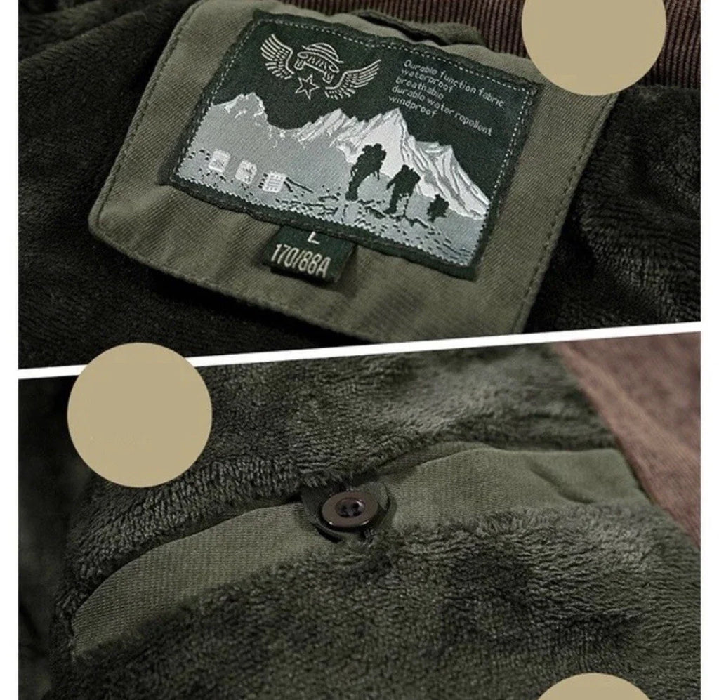 Men's Winter Parka Jacket Military Style Fleece Lined Hooded Coat Size M