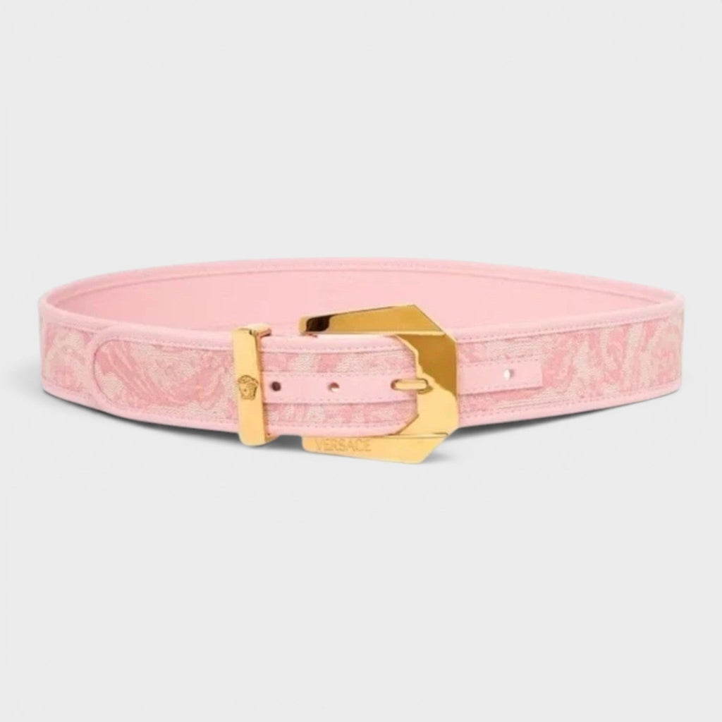 Logo Jacquard Belt Pale Pink Gold