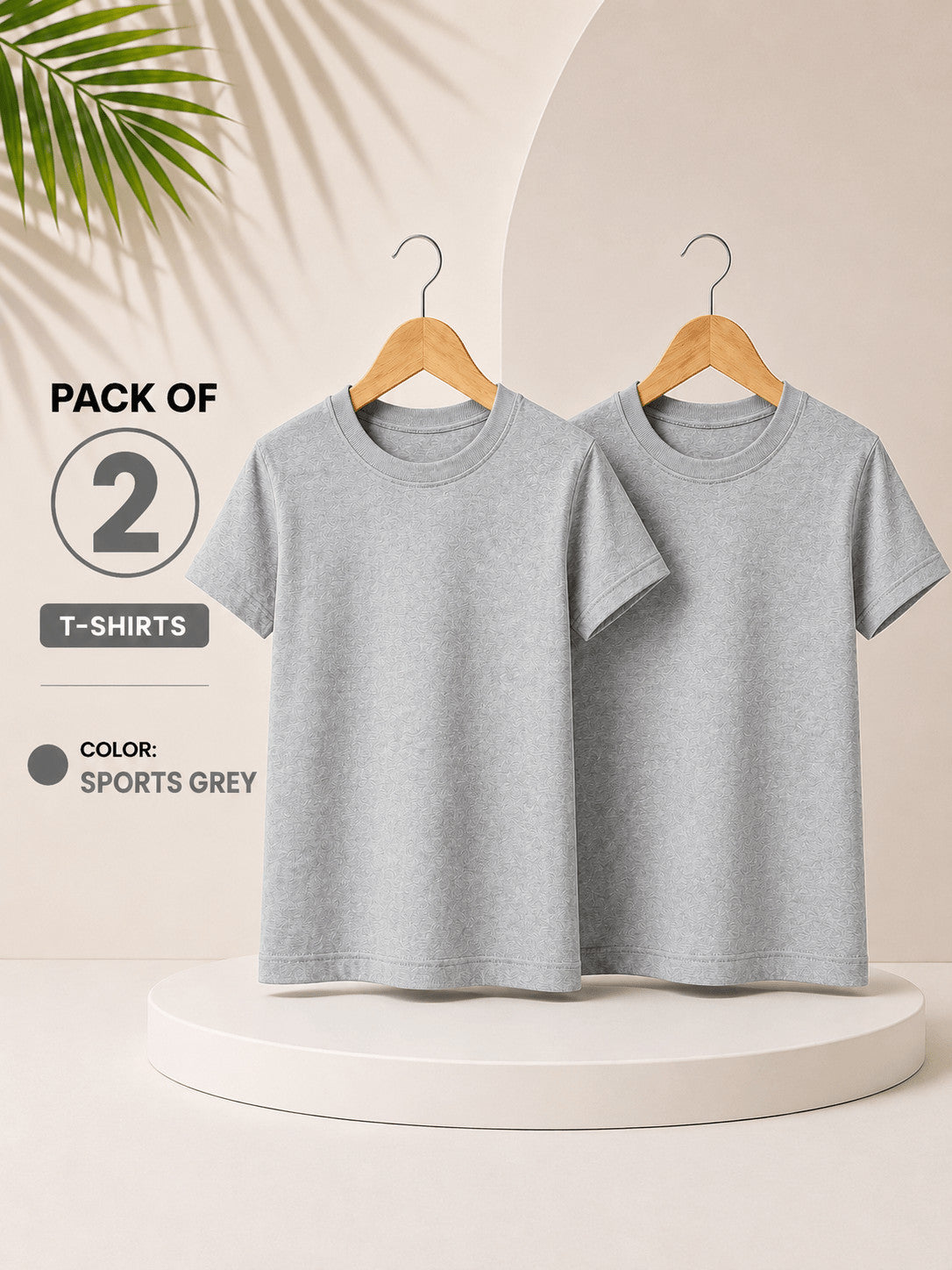 Pack of 2 Kids Cotton Crew Neck T-Shirts, Short Sleeve Tops for Boys and Girls
