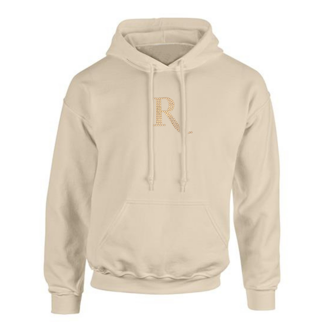 Signature Silver Diamante “R” Cotton Hoodie