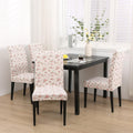 Stretch Chair Covers Pink Floral Spandex Slipcovers for Dining Chairs (4 Pack)