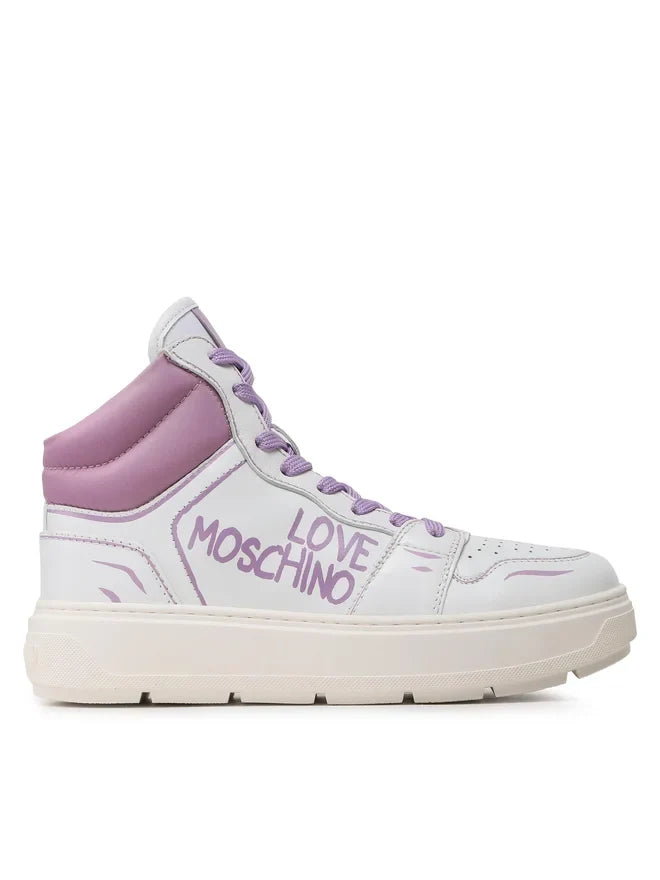 Womens Leather Sneakers Size UK 3 EU 36 Designer Trainers LOVE MOSCHINO