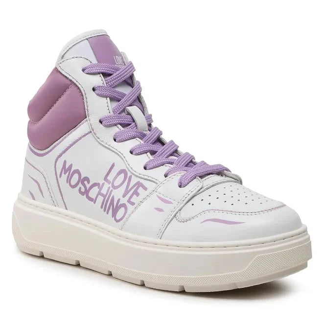 Womens Leather Sneakers Size UK 3 EU 36 Designer Trainers LOVE MOSCHINO