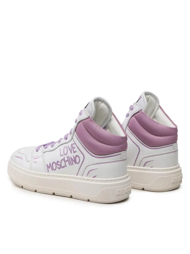 Womens Leather Sneakers Size UK 3 EU 36 Designer Trainers LOVE MOSCHINO