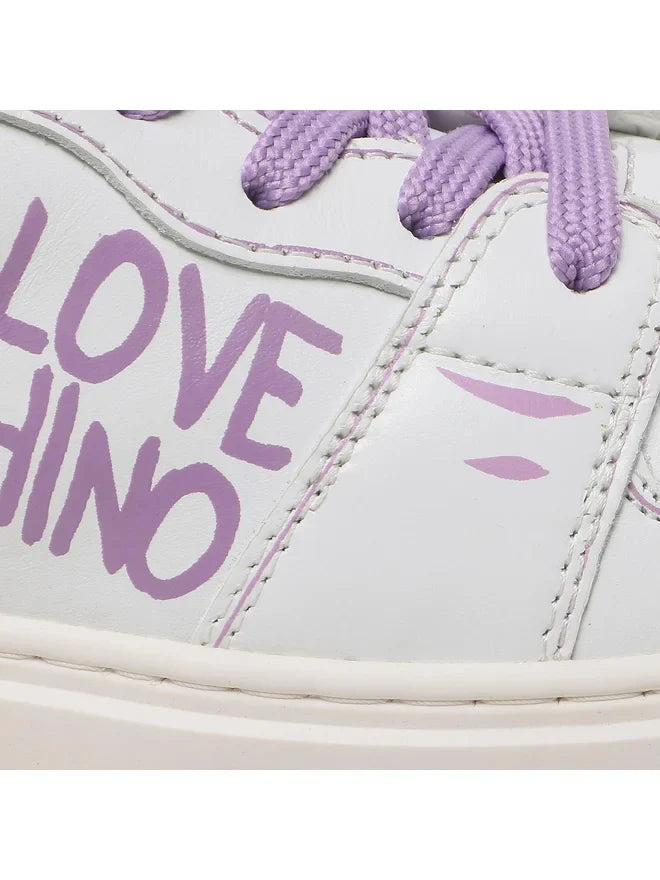 Womens Leather Sneakers Size UK 3 EU 36 Designer Trainers LOVE MOSCHINO