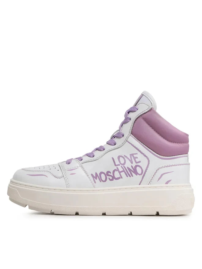 Womens Leather Sneakers Size UK 3 EU 36 Designer Trainers LOVE MOSCHINO
