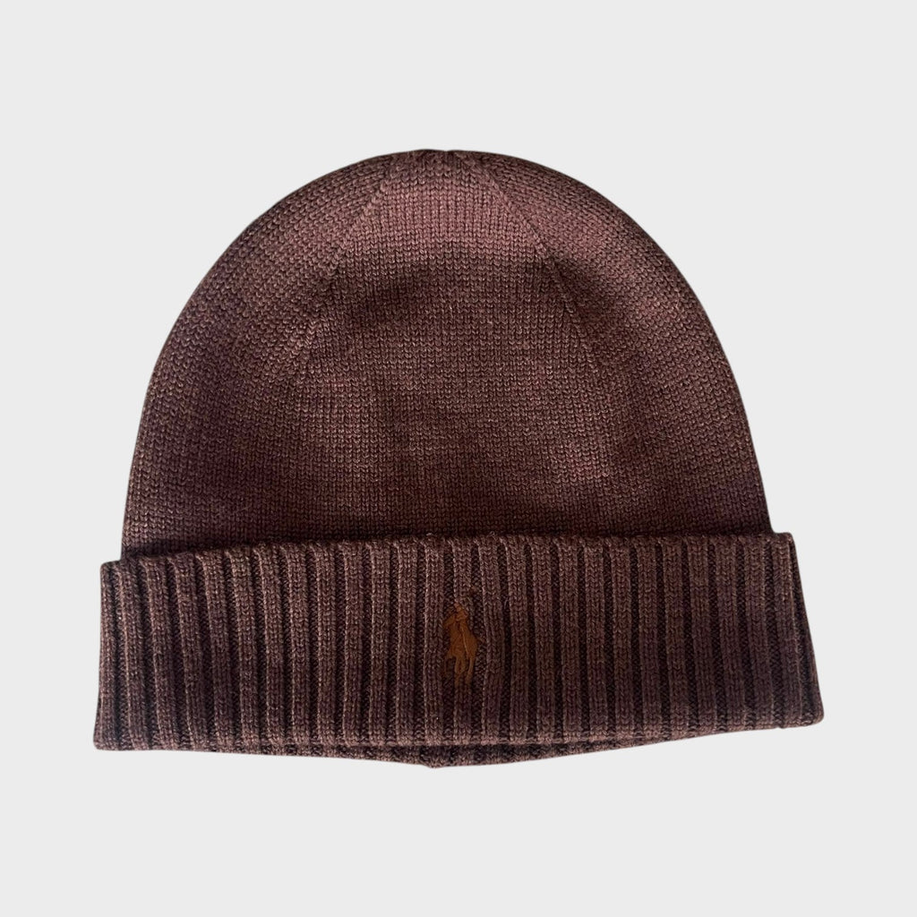 Pony Embroidered Beanie Brown