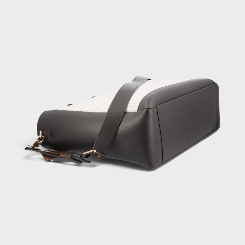 Two Way Ormond Canvas Leather Bag Beige Black