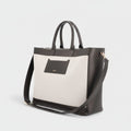 Two Way Ormond Canvas Leather Bag Beige Black