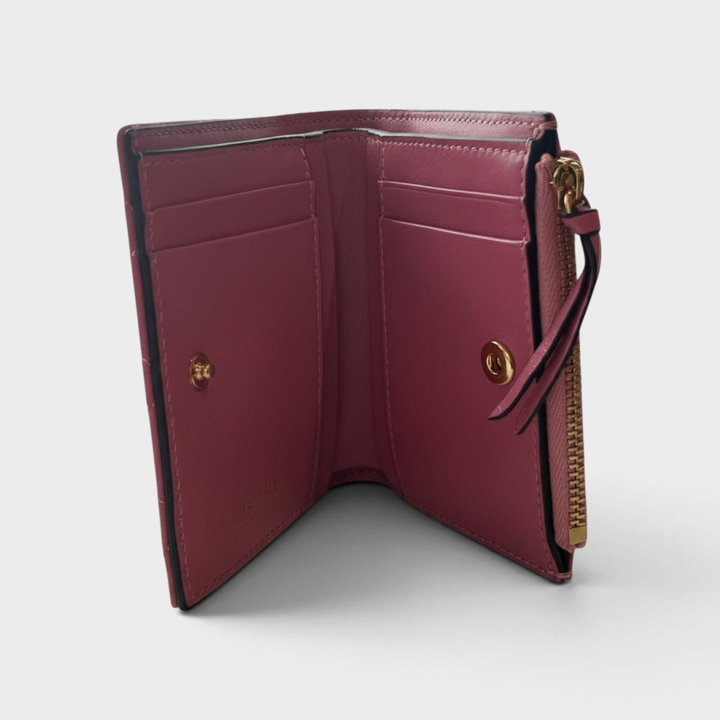 Medusa Head Quilted Wallet Pink