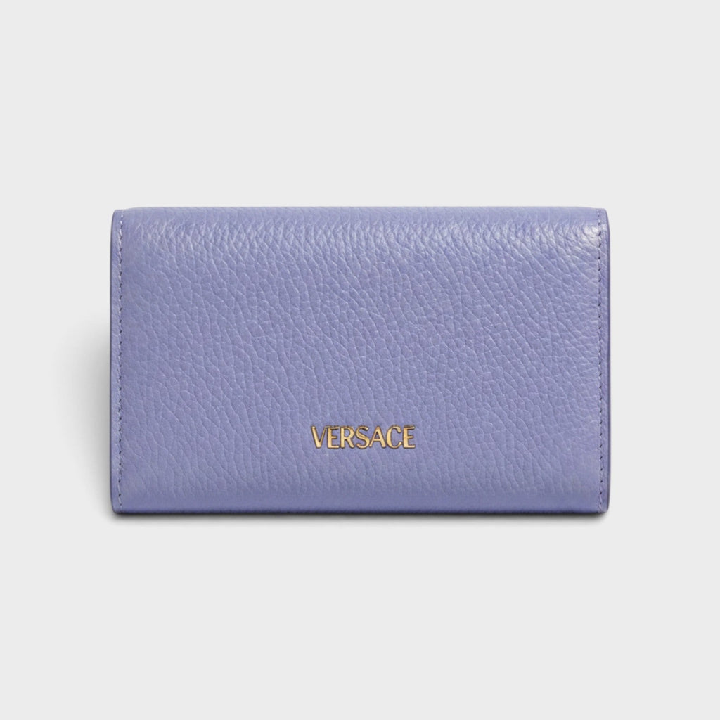 Medusa Head Business Card Holder Leather Purple