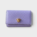 Medusa Head Business Card Holder Leather Purple