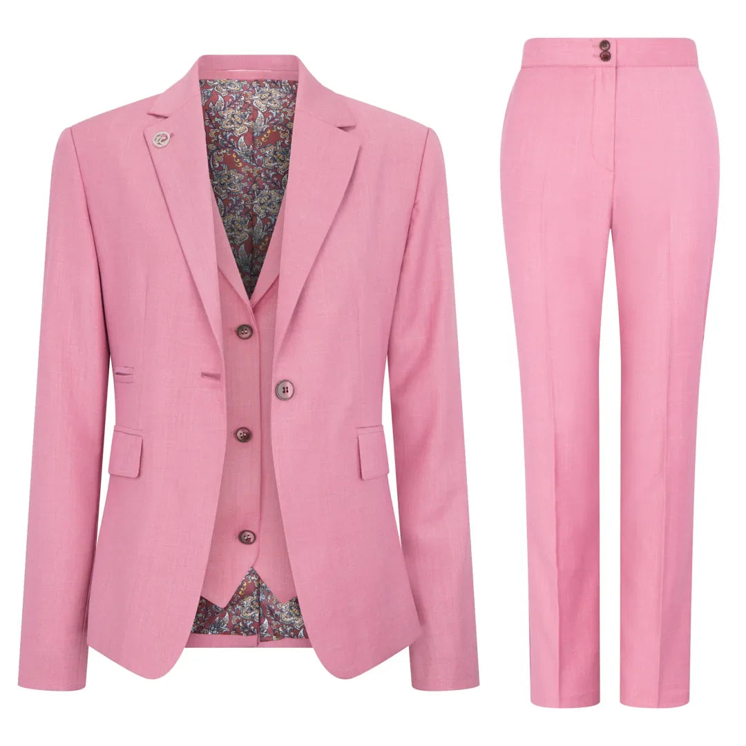 TP-16 - Women's 3 Piece Plain Pink Suit