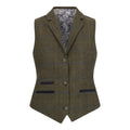 TPSTZ71 - Women's Olive Green Tweed Blazer Waistcoat