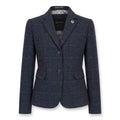 TPW-32 - Women's Navy Wool Blend Tweed Blazer Waistcoat