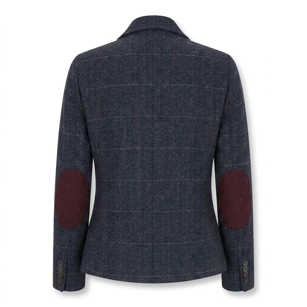TPW-32 - Women's Navy Wool Blend Tweed Blazer Waistcoat