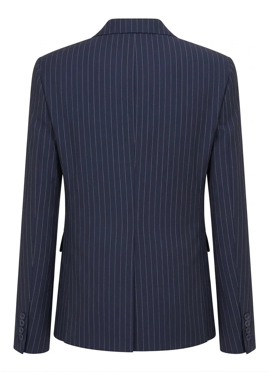 TPW-37 - Women's 3 Piece Navy Blue Pinstripe Suit