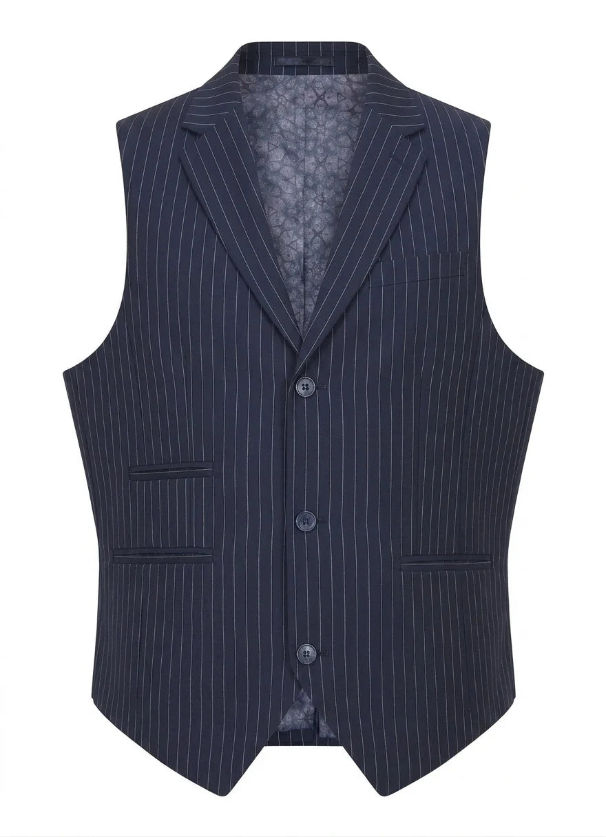 TPW-37 - Women's 3 Piece Navy Blue Pinstripe Suit