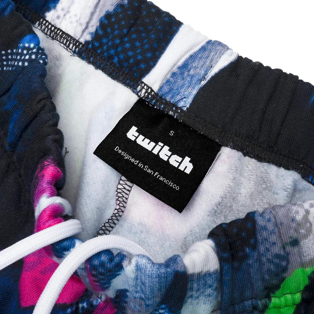 Jogger Sweatpants Printed Trousers Multicolour Black Size 2XL Twitch