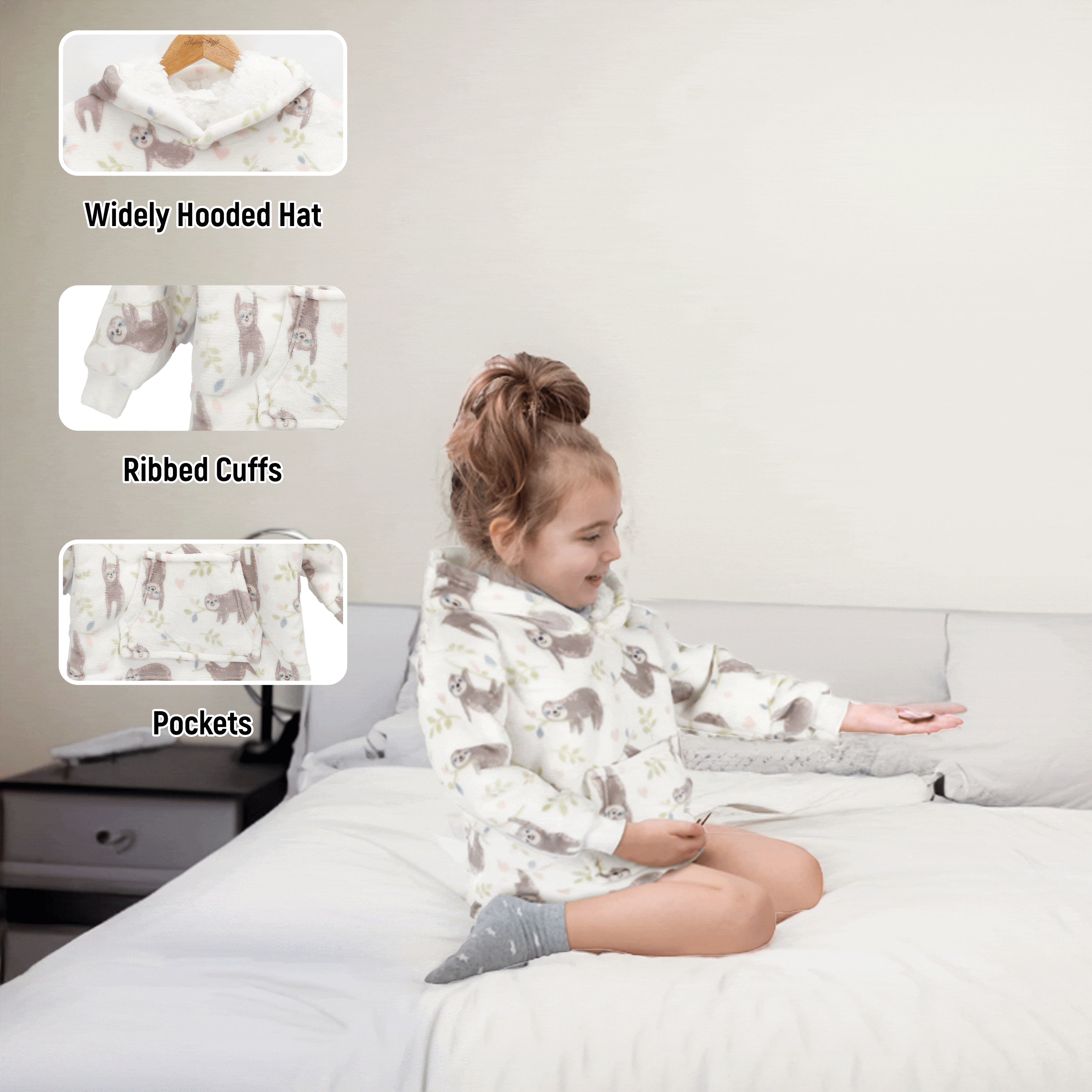 Daisy Dreamer Infant Hoodie Blanket 0-2 Years Unisex Safari Sloth Ultra Soft Super Soft Essential
