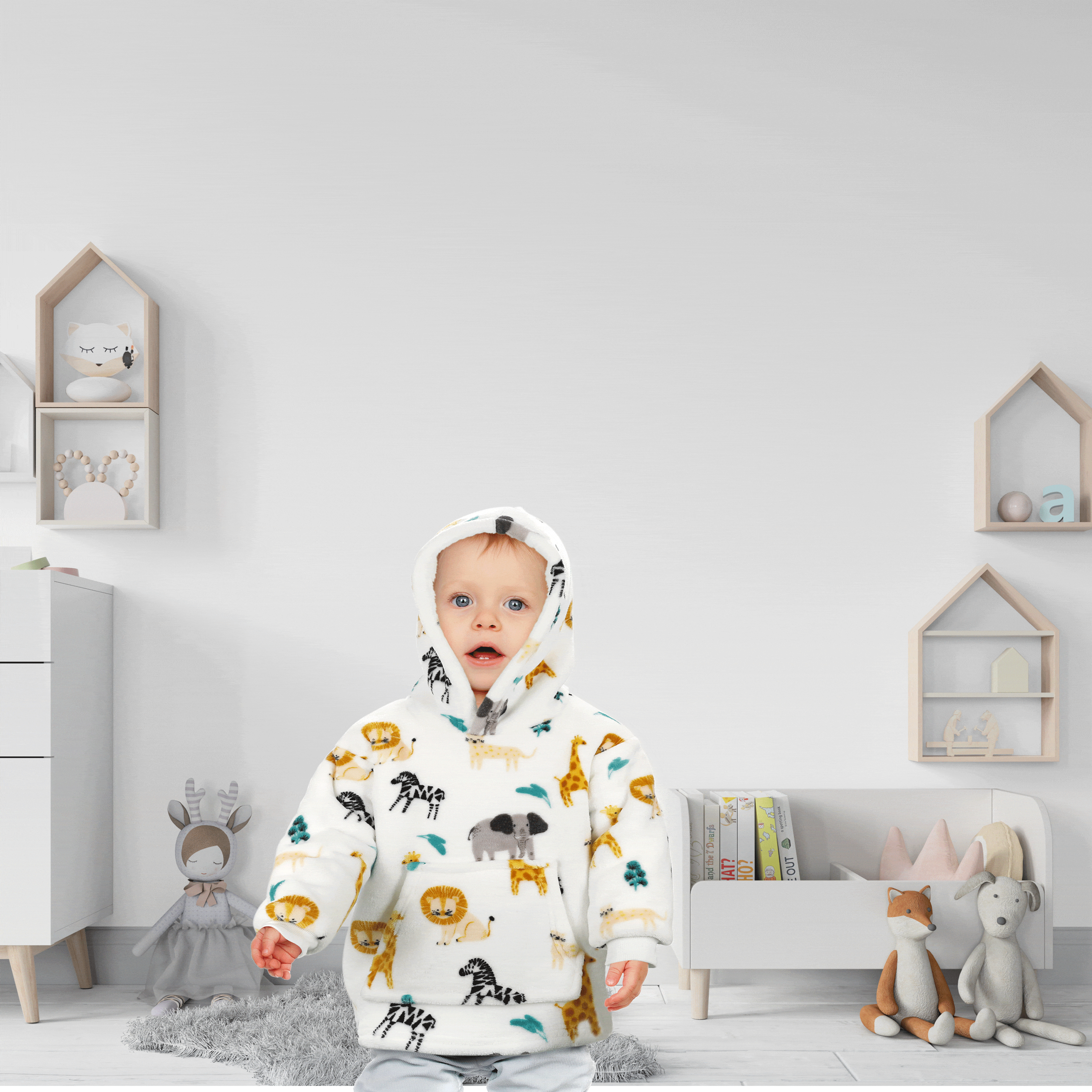Daisy Dreamer Infant Hoodie Blanket 0-2 Years Unisex Safari Sloth Ultra Soft Super Soft Essential