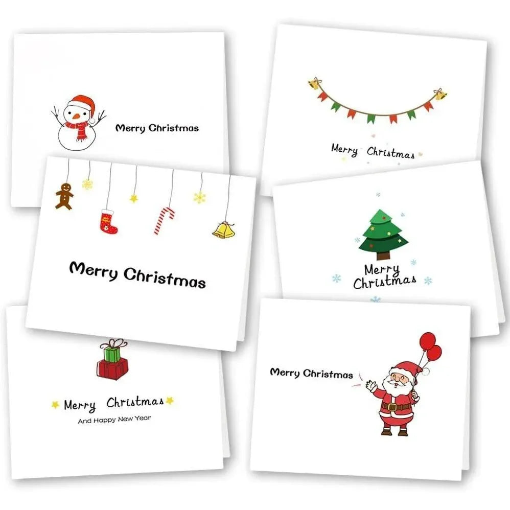 36 Merry Christmas Greeting Cards with Envelopes Stickers 10x12cm KUUQA