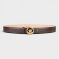 Belt Calf Leather Medusa Gold Brown