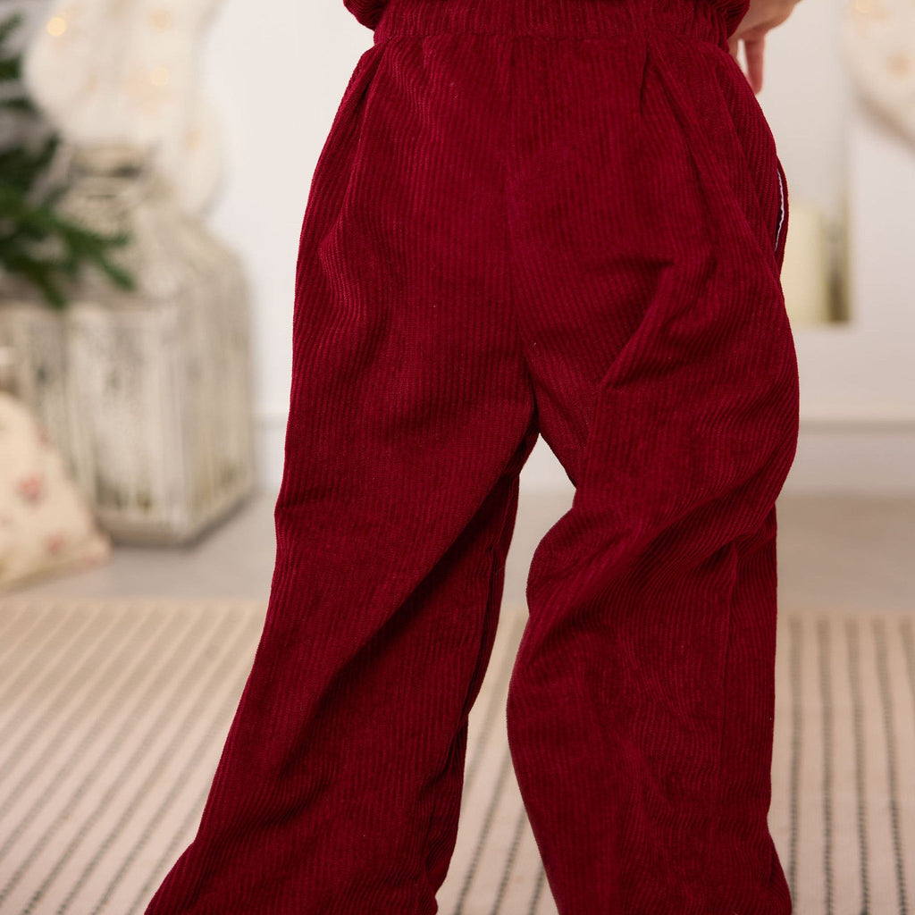 Robin Needlecord Trousers — Burgundy | PREORDER