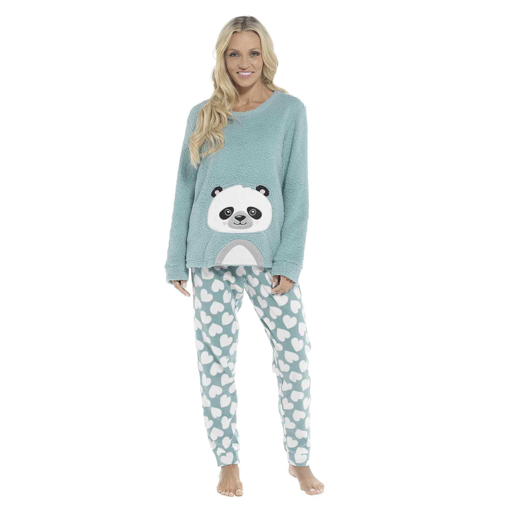Daisy Dreamer Panda Ultra Soft Snuggle Fleece Pyjama Set For Women Cosy Winter Cosy Nightwear Set