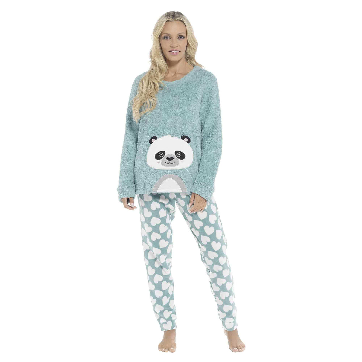 Daisy Dreamer Panda Ultra Soft Snuggle Fleece Pyjama Set For Women Cosy Winter Cosy Nightwear Set