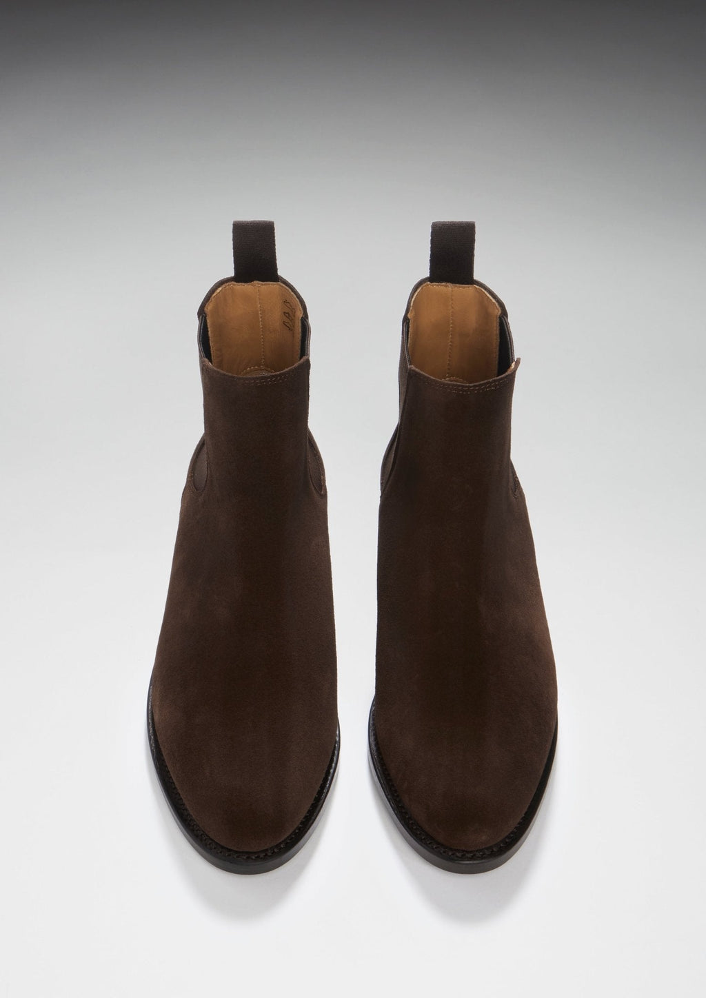 Women's Brown Suede Chelsea Boots, Welted Leather Sole