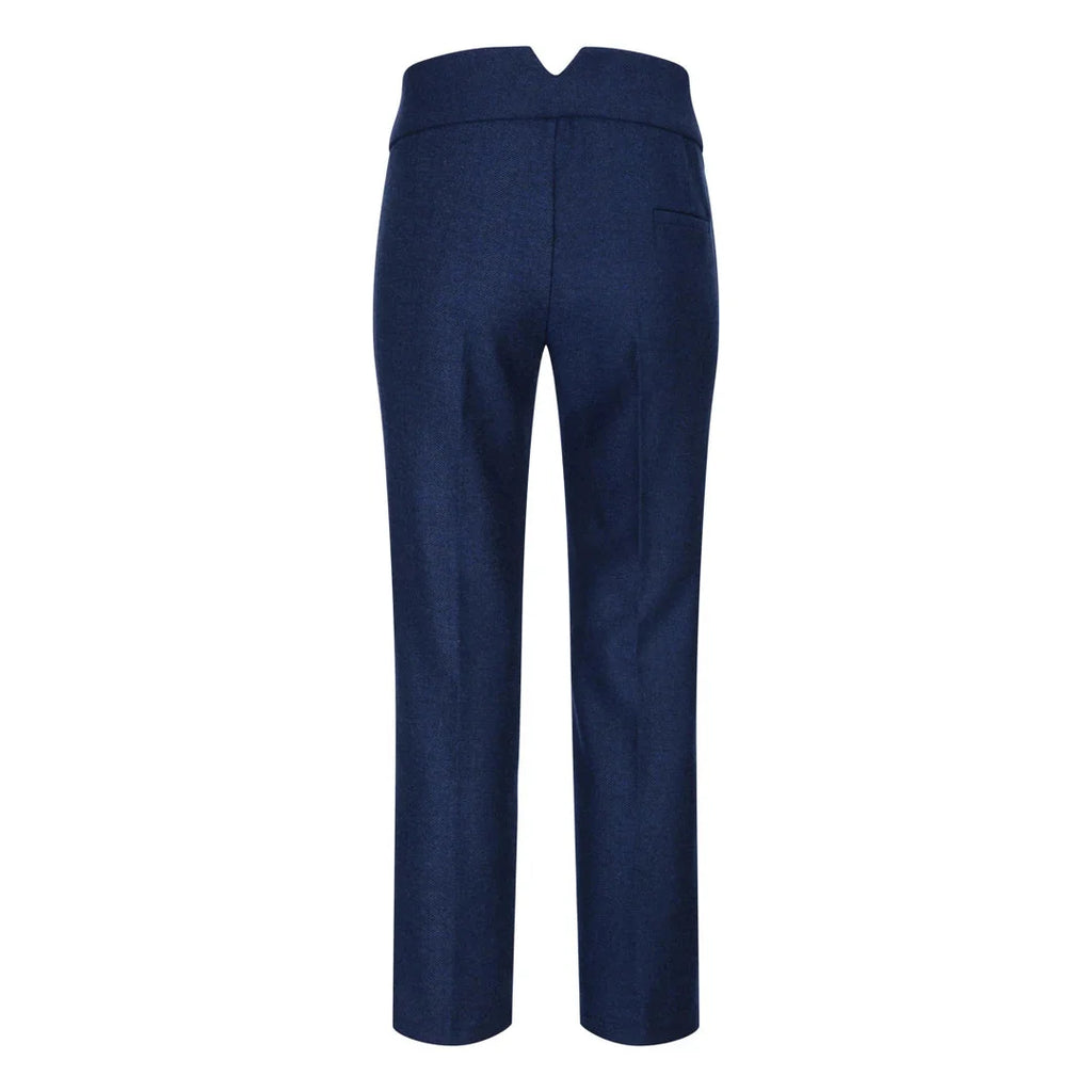 wsn02 - Women's Tweed Navy Blue Blazer Waistcoat & Trousers 1920s Suit