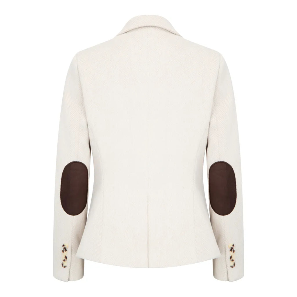 WSN15 - Women's Cream Wool Blend Tweed Blazer Waistcoat