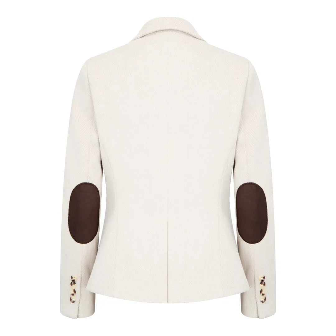WSN15 - Women's Cream Wool Blend Tweed Blazer Waistcoat
